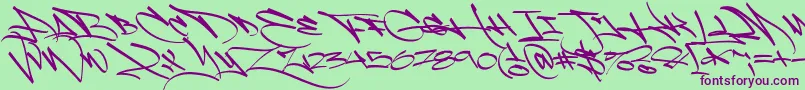 LightWandals PERSONAL Font – Purple Fonts on Green Background