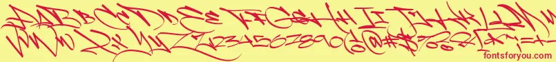 LightWandals PERSONAL Font – Red Fonts on Yellow Background