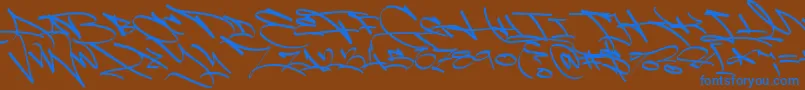 Czcionka LightWandalsAlt PERSONAL – niebieskie czcionki na brązowym tle