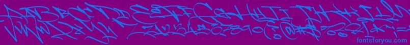 フォントLightWandalsAlt PERSONAL – 紫色の背景に青い文字