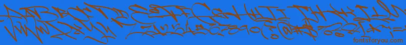 LightWandalsAlt PERSONAL Font – Brown Fonts on Blue Background