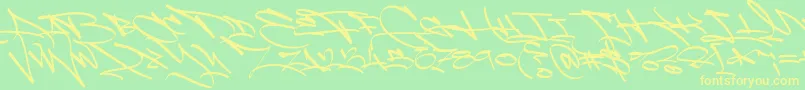 LightWandalsAlt PERSONAL Font – Yellow Fonts on Green Background