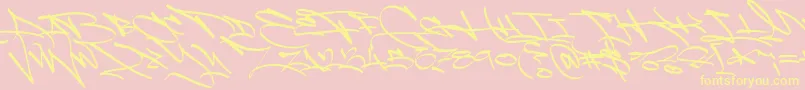 LightWandalsAlt PERSONAL-Schriftart – Gelbe Schriften auf rosa Hintergrund