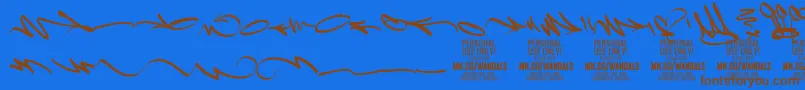 LightWandalsElement PERSONAL Font – Brown Fonts on Blue Background