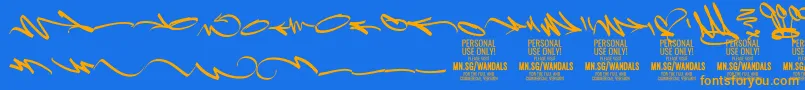 LightWandalsElement PERSONAL Font – Orange Fonts on Blue Background