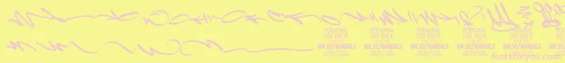 LightWandalsElement PERSONAL-fontti – vaaleanpunaiset fontit keltaisella taustalla