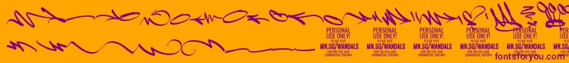 Czcionka LightWandalsElement PERSONAL – fioletowe czcionki na pomarańczowym tle