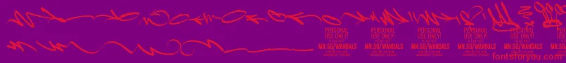 LightWandalsElement PERSONAL Font – Red Fonts on Purple Background