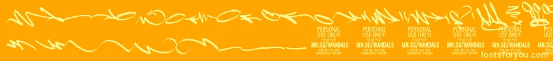 LightWandalsElement PERSONAL Font – Yellow Fonts on Orange Background