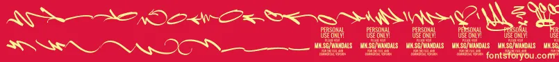 LightWandalsElement PERSONAL Font – Yellow Fonts on Red Background