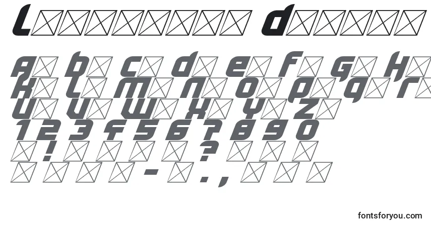 Czcionka Lightyear Design – alfabet, cyfry, specjalne znaki