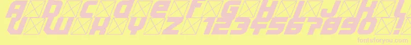 Lightyear Design-fontti – vaaleanpunaiset fontit keltaisella taustalla