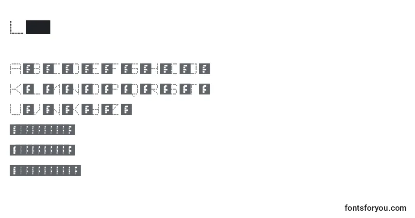 Шрифт Lightzone – алфавит, цифры, специальные символы