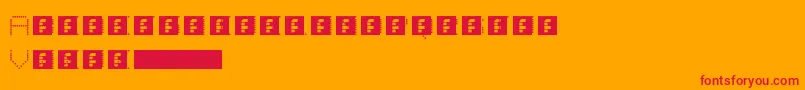 フォントLightzone – オレンジの背景に赤い文字