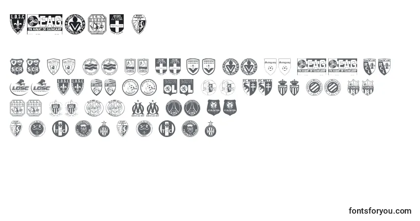 Schriftart Ligue 1 – Alphabet, Zahlen, spezielle Symbole