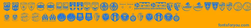 Ligue 1 Font – Blue Fonts on Orange Background