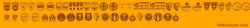 Ligue 1 Font – Brown Fonts on Orange Background