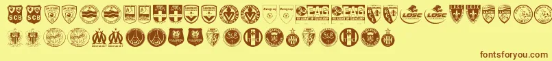 Ligue 1 Font – Brown Fonts on Yellow Background