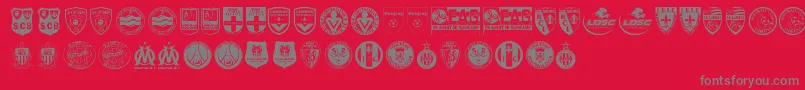 Ligue 1 Font – Gray Fonts on Red Background