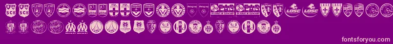 fuente Ligue 1 – Fuentes Rosadas Sobre Fondo Morado