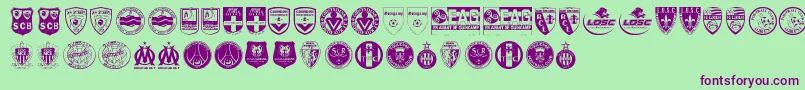 Police Ligue 1 – polices violettes sur fond vert