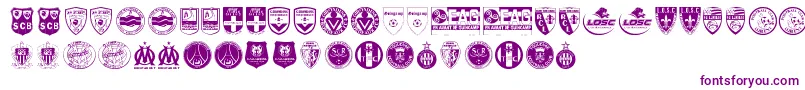 Police Ligue 1 – polices violettes sur fond blanc