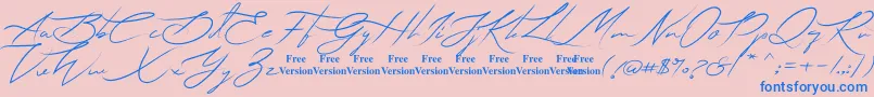 Lihataja Font – Blue Fonts on Pink Background