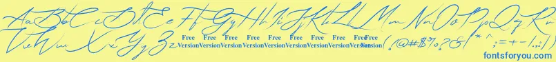 Lihataja Font – Blue Fonts on Yellow Background