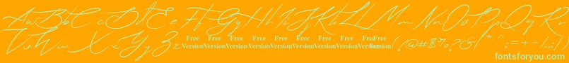 Lihataja Font – Green Fonts on Orange Background