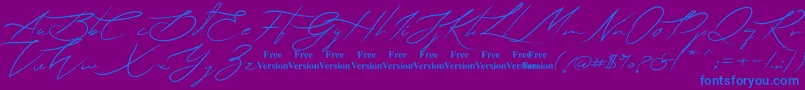 Lihataja Font – Blue Fonts on Purple Background