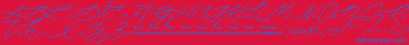 Lihataja Font – Blue Fonts on Red Background