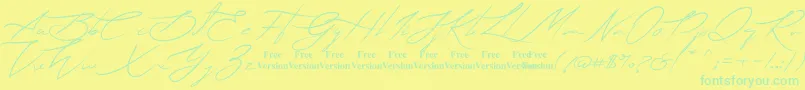 Lihataja Font – Green Fonts on Yellow Background