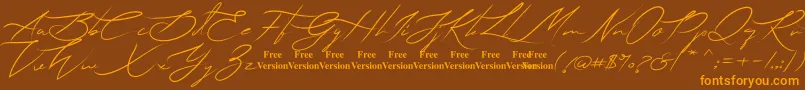 Lihataja Font – Orange Fonts on Brown Background