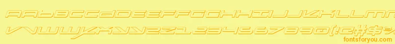 Police OramacShadowItalic – polices orange sur fond jaune