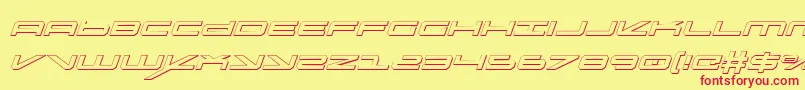 OramacShadowItalic Font – Red Fonts on Yellow Background