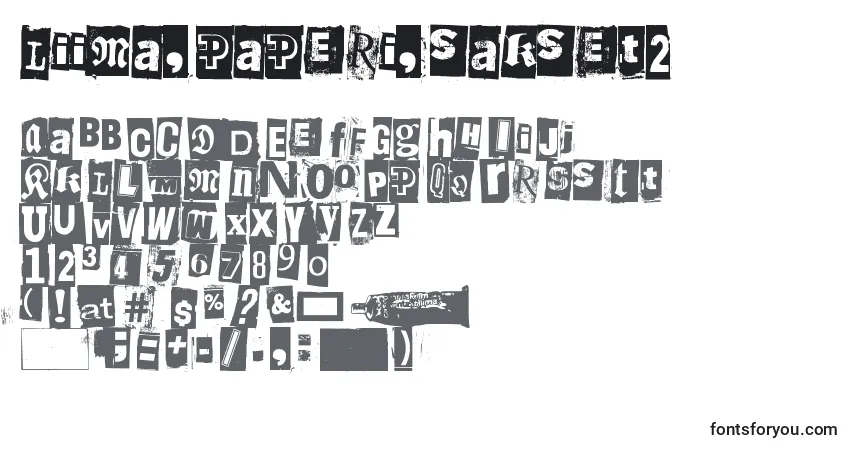 Schriftart Liima, paperi, sakset2 – Alphabet, Zahlen, spezielle Symbole