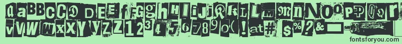 Liima, paperi, sakset2 Font – Black Fonts on Green Background
