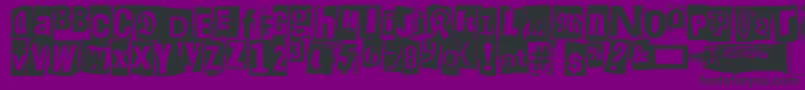Liima, paperi, sakset2-Schriftart – Schwarze Schriften auf violettem Hintergrund
