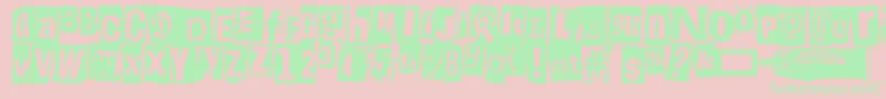 Liima, paperi, sakset2-Schriftart – Grüne Schriften auf rosa Hintergrund