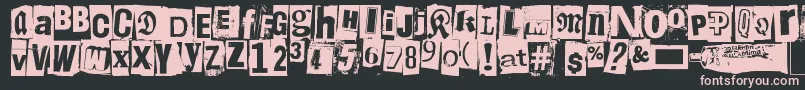 Liima, paperi, sakset2-Schriftart – Rosa Schriften auf schwarzem Hintergrund