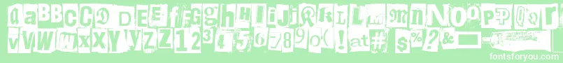 Liima, paperi, sakset2フォントについての詳細 フォントLiima, paperi, sakset2 – 緑の背景に白い文字