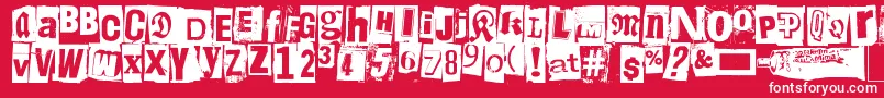 More about Liima, paperi, sakset2 Font Liima, paperi, sakset2 Font – White Fonts on Red Background