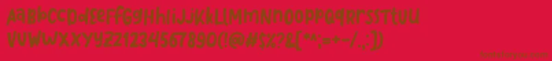 Więcej informacji o czcionce Like Snacking Font by 7NTypes Czcionka Like Snacking Font by 7NTypes – brązowe czcionki na czerwonym tle