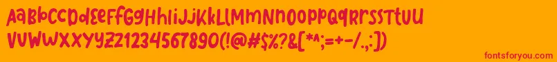 Like Snacking Font by 7NTypes-Schriftart – Rote Schriften auf orangefarbenem Hintergrund