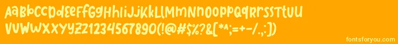 Like Snacking Font by 7NTypes Font – Yellow Fonts on Orange Background