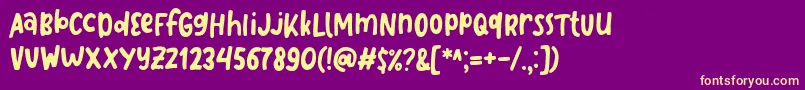 Like Snacking Font by 7NTypes Font – Yellow Fonts on Purple Background