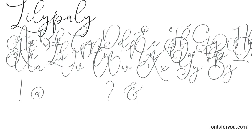 Lilypaly-fontti – aakkoset, numerot, erikoismerkit