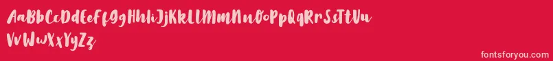 LilyWhite Font – Pink Fonts on Red Background