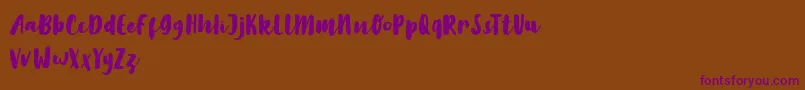 LilyWhite Font – Purple Fonts on Brown Background