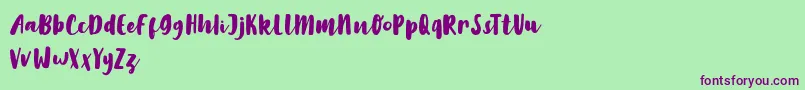 LilyWhite Font – Purple Fonts on Green Background